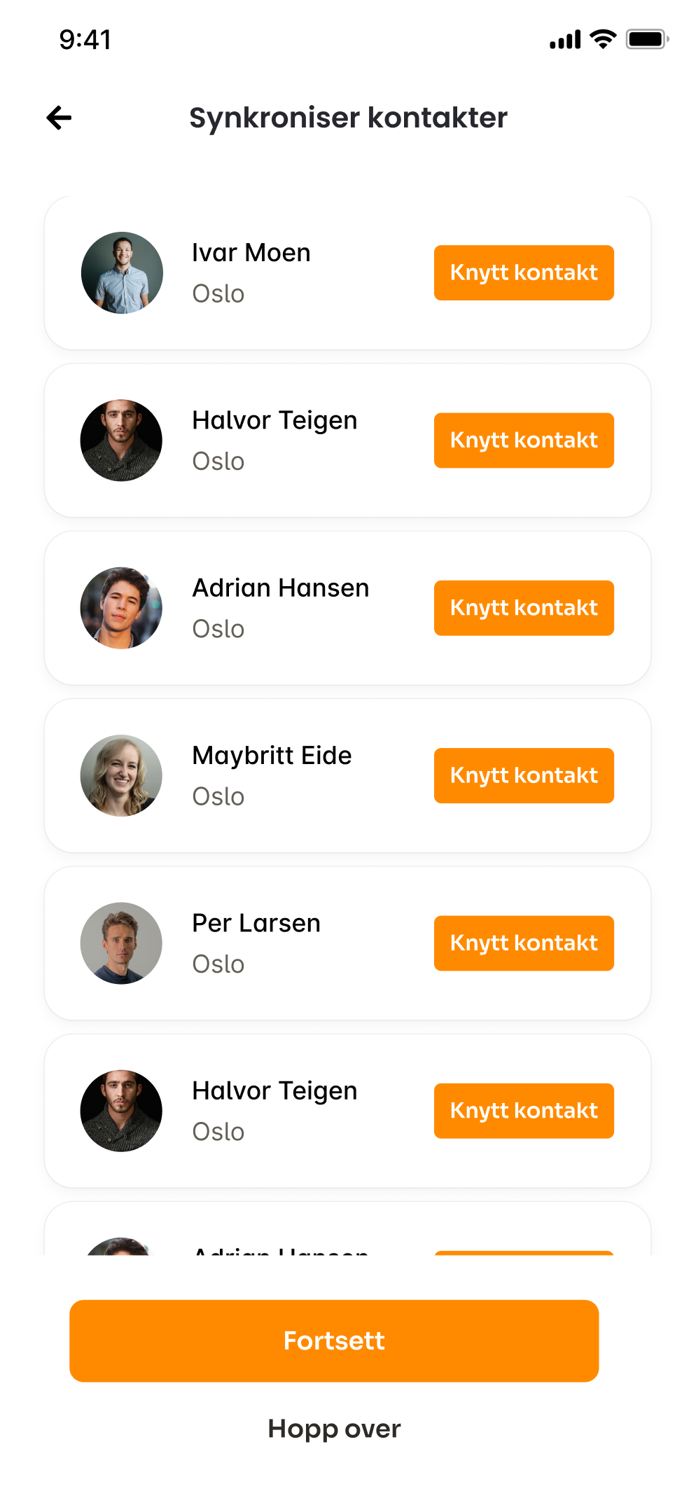 CHK consumer app — sync contacts