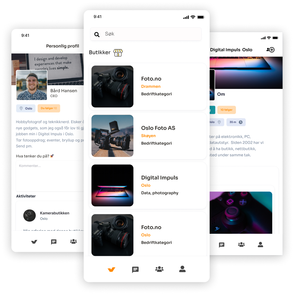 CHK consumer app: store directory, discover grid, and store profile