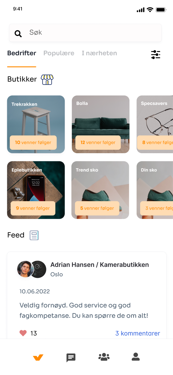 CHK consumer app — discover grid of nearby and popular businesses